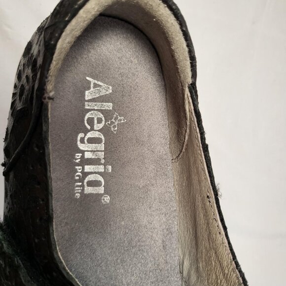 Alegria by PG Lite Kourtney Delicut Mary Jane Size 38 EU Black Floral Design - Picture 8 of 10